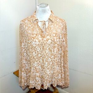 Lauren Conrad Floral Mesh Blouse NWOT